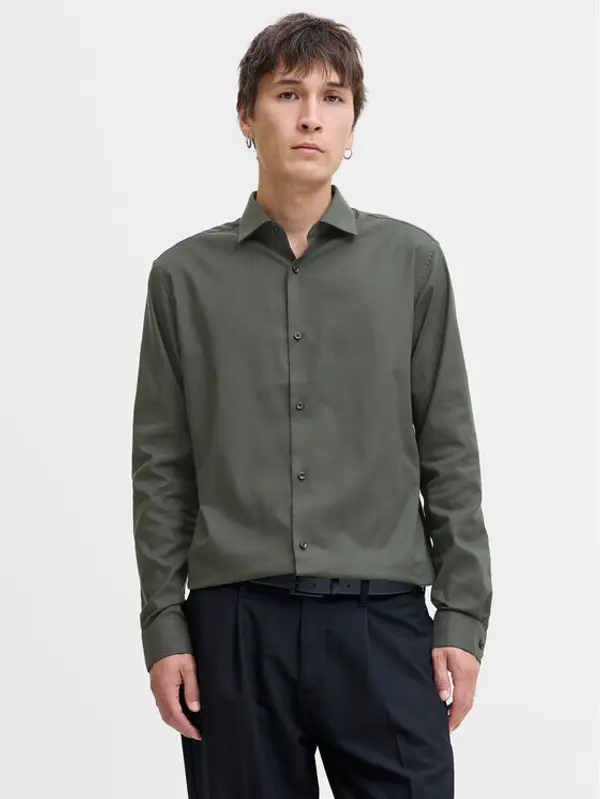 jack & jones Jack & Jones Košulja Parker 12227385 Zelena Slim Fit