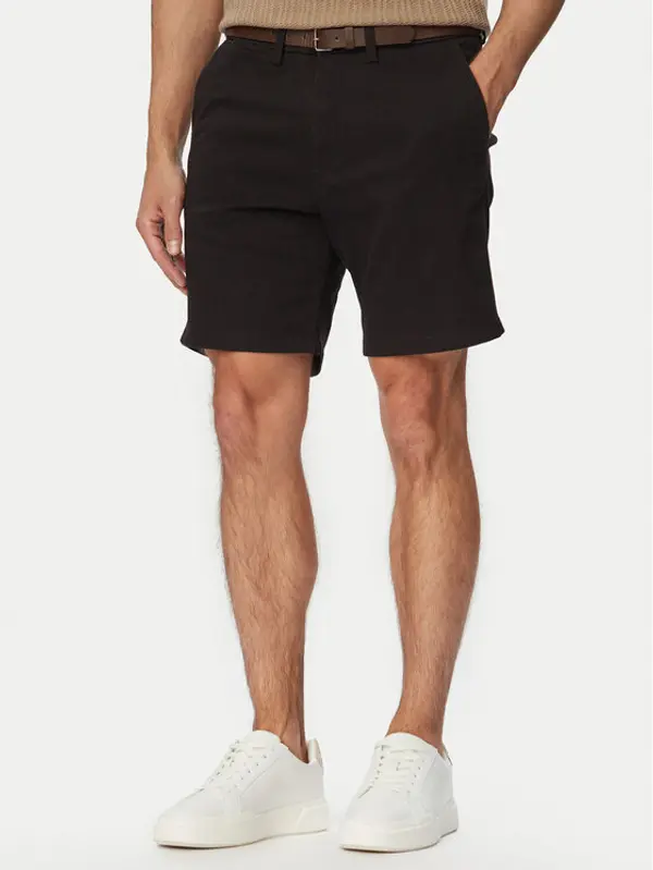 jack & jones Jack & Jones Kratke hlače Adam Belted 12288603 Crna Regular Fit