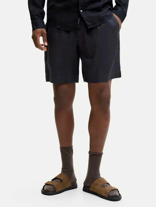 jack & jones Jack & Jones Kratke hlače St. Bill 12253134 Crna Wide Leg
