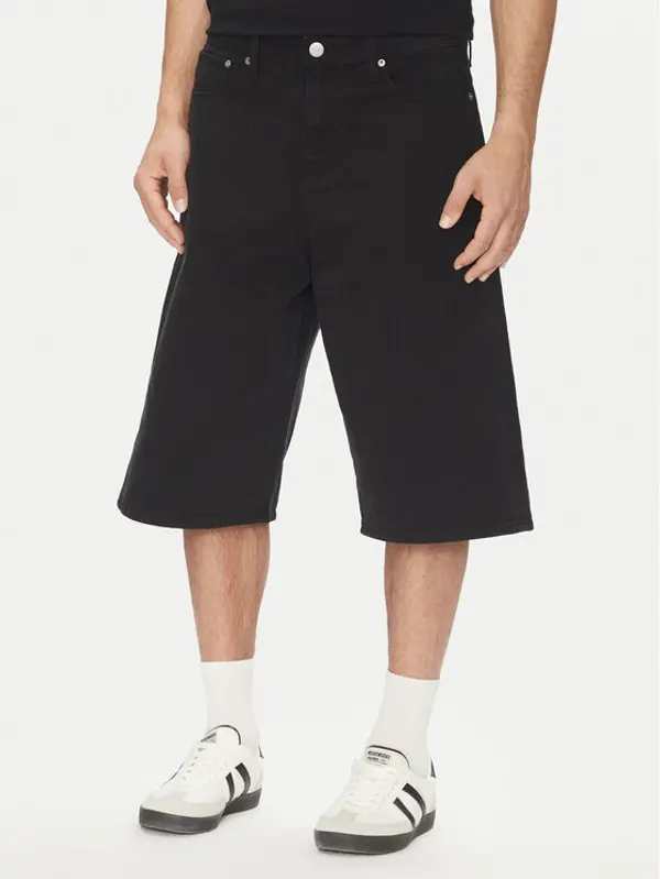 jack & jones Jack & Jones Kratke traperice Owen 12277167 Crna Baggy Fit