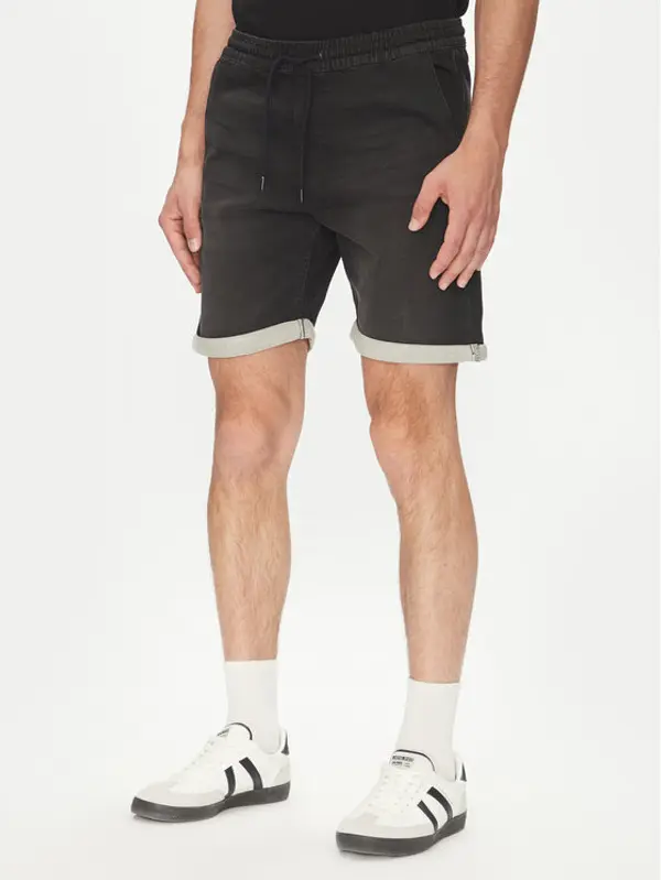 jack & jones Jack & Jones Kratke traperice Rick 12269594 Crna Regular Fit