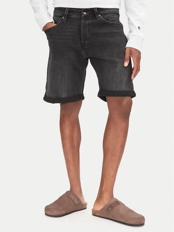 jack & jones Jack & Jones Kratke traperice Rick 12269608 Crna Regular Fit