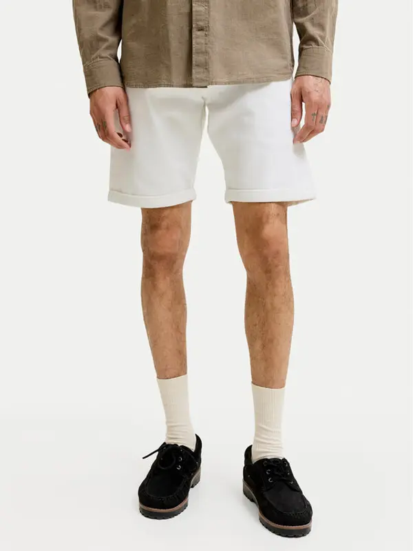 jack & jones Jack & Jones Kratke traperice Rick 12294338 Bijela Regular Fit
