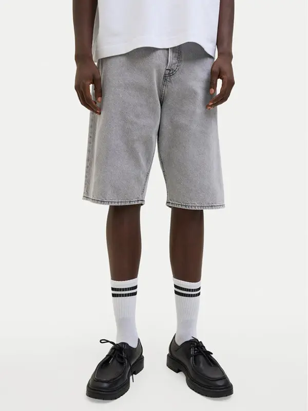 jack & jones Jack & Jones Kratke traperice Ron 12278463 Siva Regular Fit