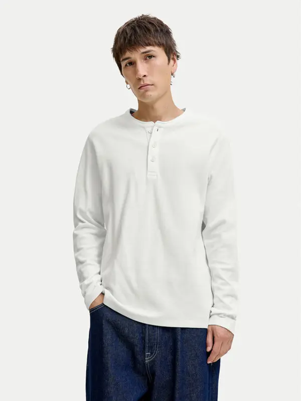 jack & jones Jack & Jones Majica dugih rukava Blutyrell 12266583 Bijela Regular Fit