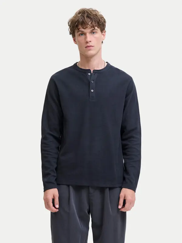 jack & jones Jack & Jones Majica dugih rukava Blutyrell 12266583 Tamnoplava Regular Fit
