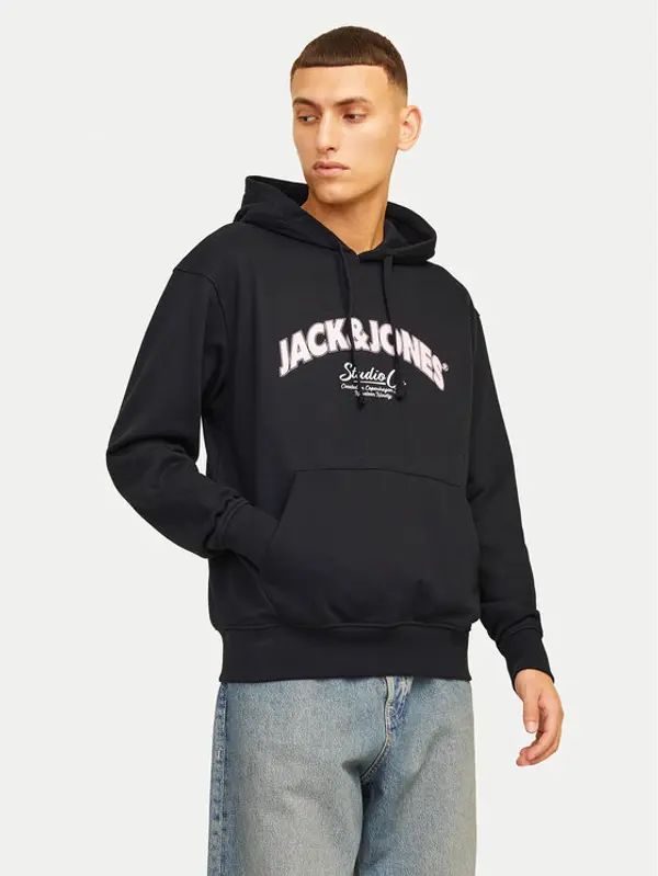 jack & jones Jack & Jones Majica dugih rukava Bronx 12262919 Crna Regular Fit