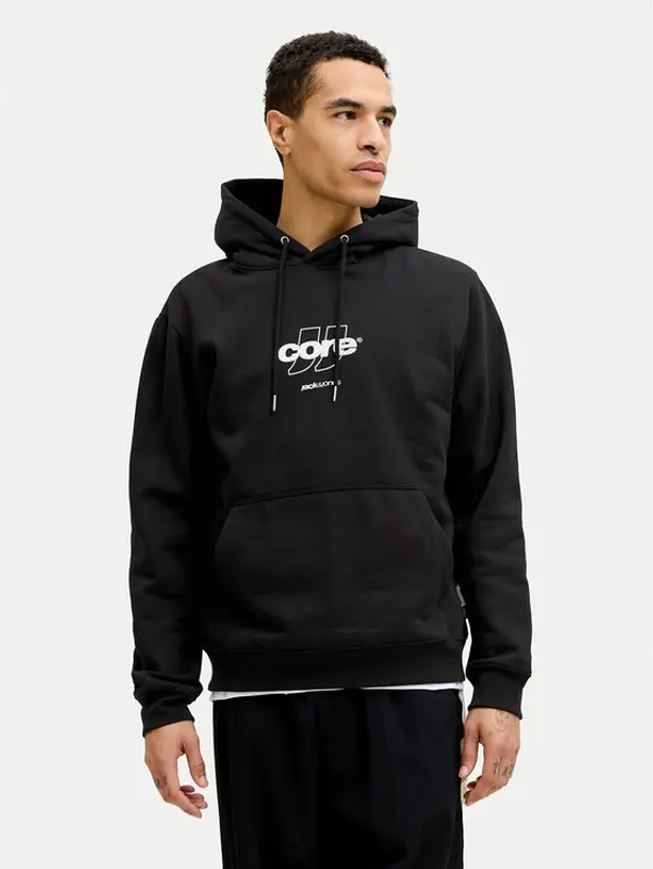 jack & jones Jack & Jones Majica dugih rukava Club 12290001 Crna Relaxed Fit