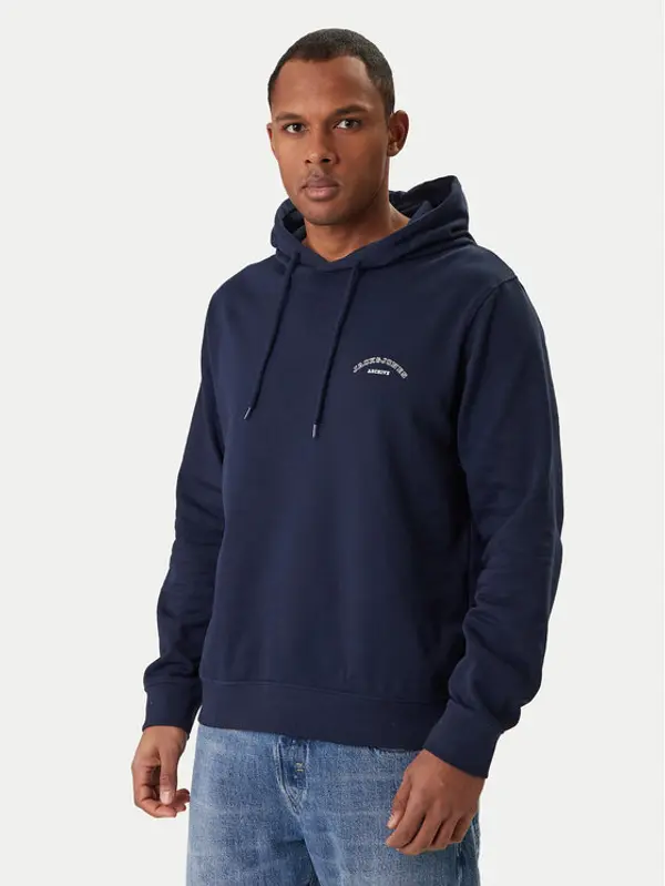 jack & jones Jack & Jones Majica dugih rukava College Logo 12288362 Tamnoplava Regular Fit