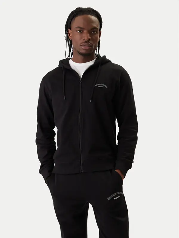 jack & jones Jack & Jones Majica dugih rukava College Logo 12288363 Crna Regular Fit