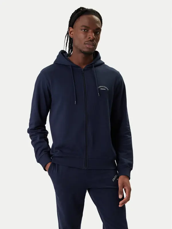 jack & jones Jack & Jones Majica dugih rukava College Logo 12288363 Tamnoplava Regular Fit