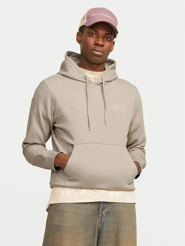 jack & jones Jack & Jones Majica dugih rukava Corp Logo 12152840 Bež Standard Fit