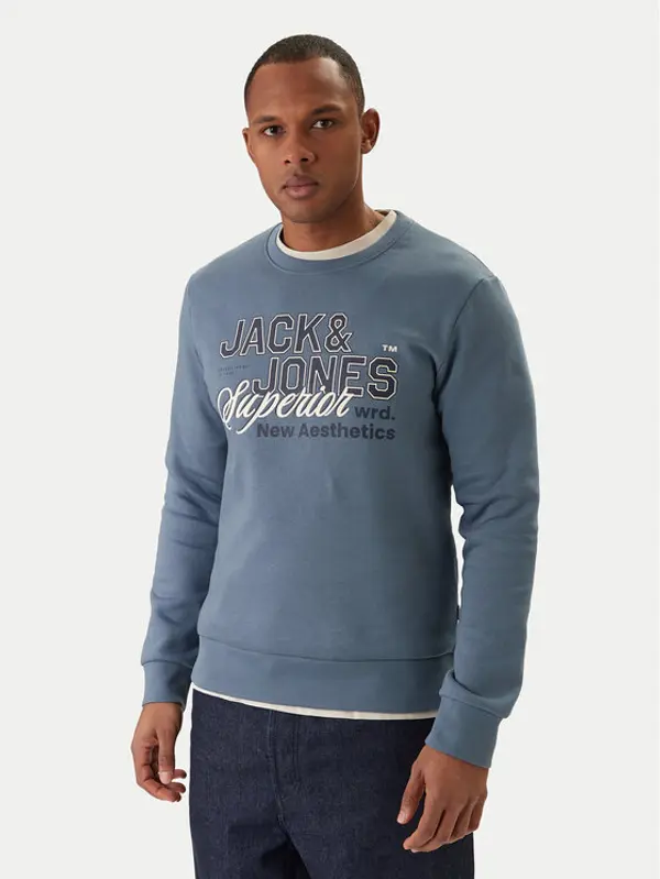 jack & jones Jack & Jones Majica dugih rukava Elogo 12288925 Plava Regular Fit