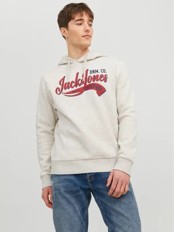 jack & jones Jack & Jones Majica dugih rukava Logo 12233597 Siva Standard Fit