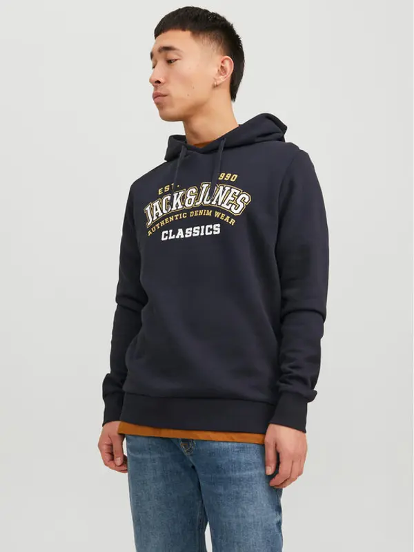 jack & jones Jack & Jones Majica dugih rukava Logo 12233597 Tamnoplava Standard Fit