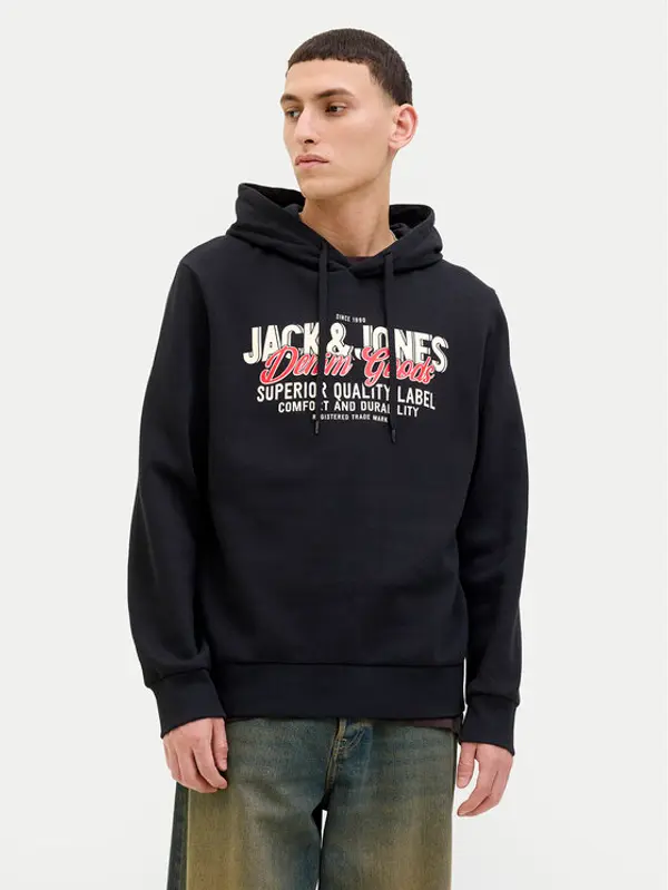 jack & jones Jack & Jones Majica dugih rukava Logo 12279649 Crna Regular Fit