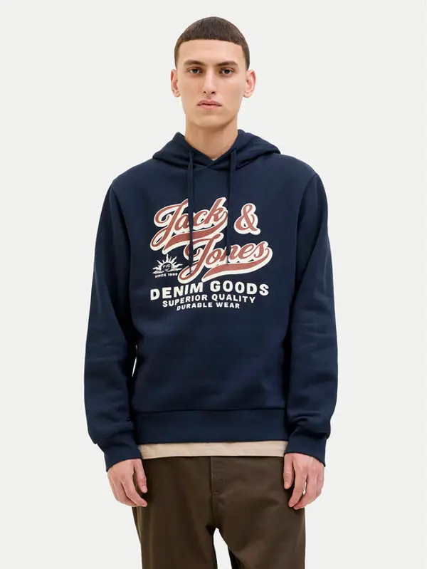 jack & jones Jack & Jones Majica dugih rukava Logo 12279649 Tamnoplava Regular Fit