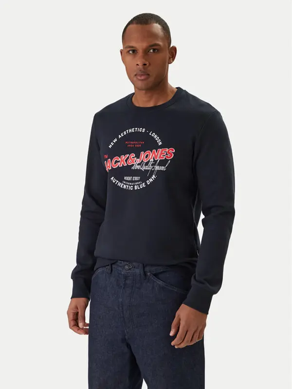jack & jones Jack & Jones Majica dugih rukava Logo 12288925 Tamnoplava Regular Fit