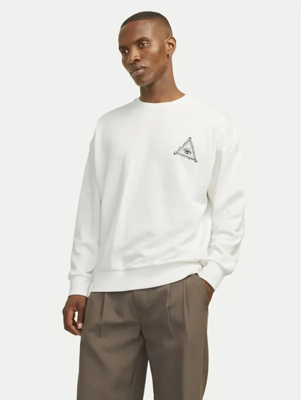 jack & jones Jack & Jones Majica dugih rukava Mystic 12257735 Bijela Relaxed Fit