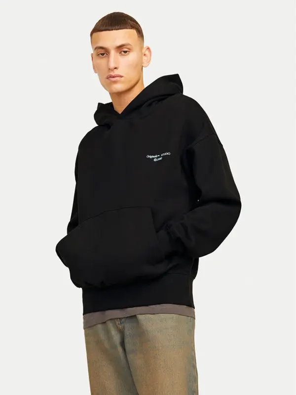 jack & jones Jack & Jones Majica dugih rukava Noho 12263036 Crna Oversize