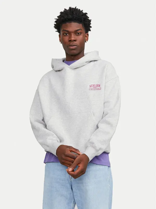jack & jones Jack & Jones Majica dugih rukava Santorini 12253126 Bijela Oversize