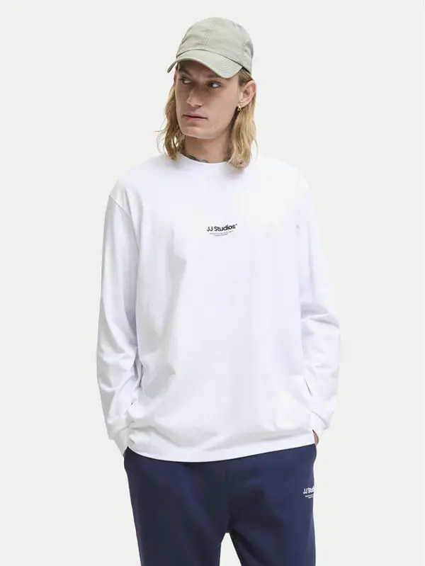 jack & jones Jack & Jones Majica dugih rukava Soho 12278788 Bijela Relaxed Fit