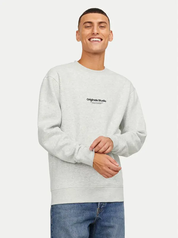 jack & jones Jack & Jones Majica dugih rukava Vesterbro 12241694 Bijela Relaxed Fit
