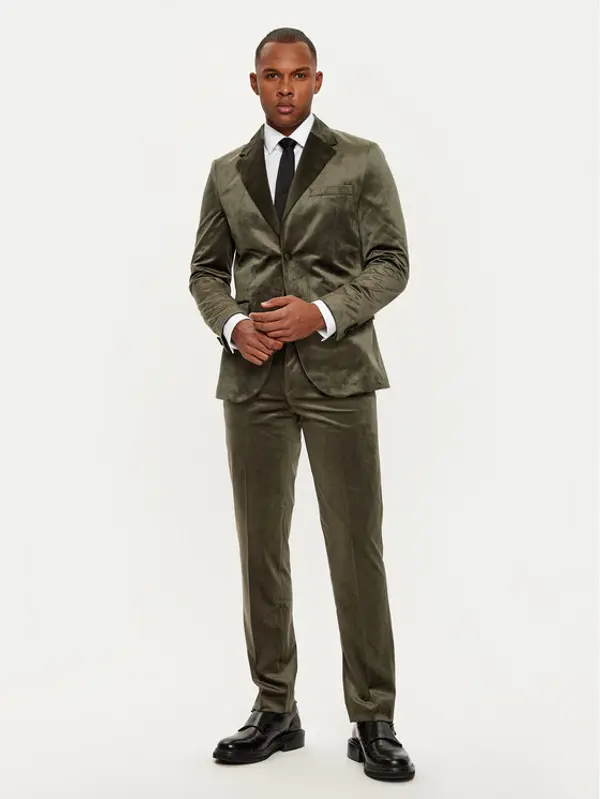 jack & jones Jack & Jones Odijelo Velvet 12271528 Zelena Slim Fit