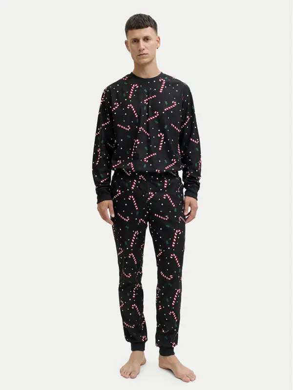 jack & jones Jack & Jones Pidžama Tristan 12285375 Crna Loose Fit