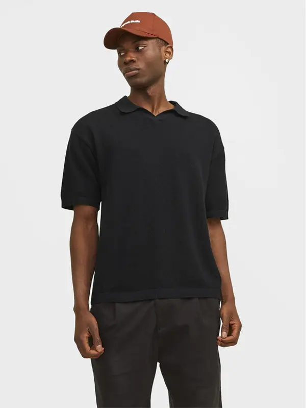 jack & jones Jack & Jones Polo Linen 12252748 Crna Regular Fit