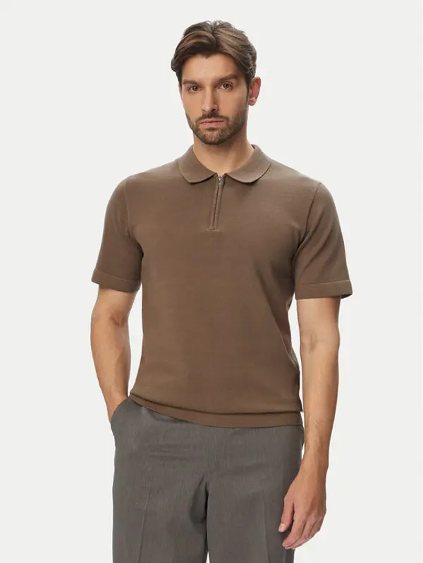 jack & jones Jack & Jones Polo Milano 12304870 Svijetlo smeđa Regular Fit