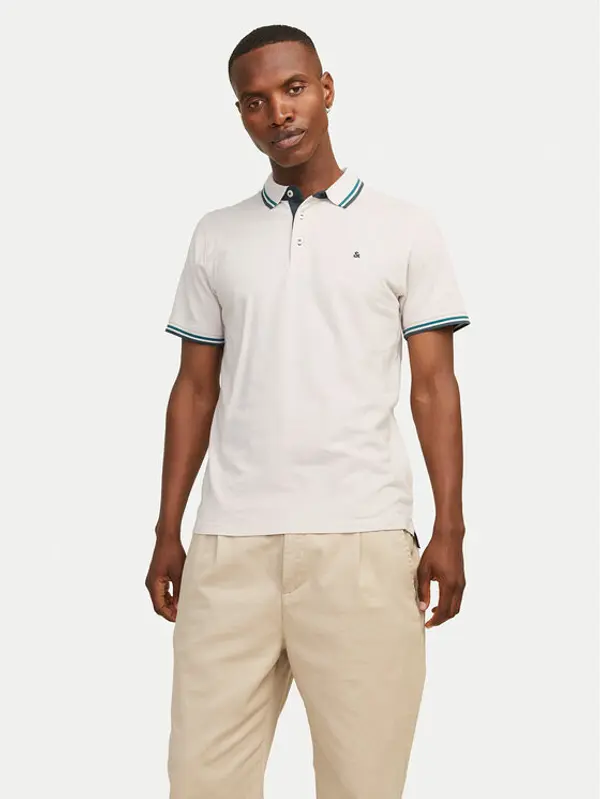 jack & jones Jack & Jones Polo Paulos 12136668 Bež Slim Fit