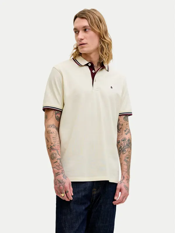 jack & jones Jack & Jones Polo Paulos 12136668 Krem Regular Fit