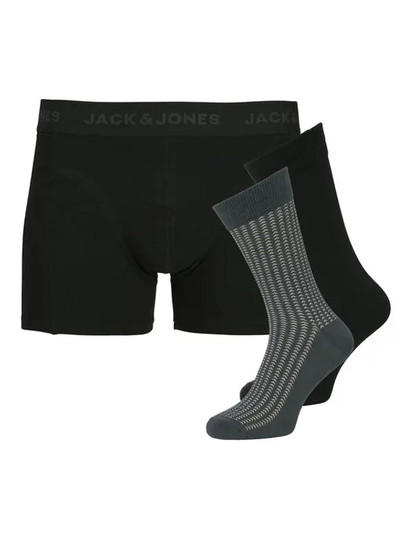 jack & jones Jack & Jones Set bokserice i čarape Trent Giftbox 12285126 Crna