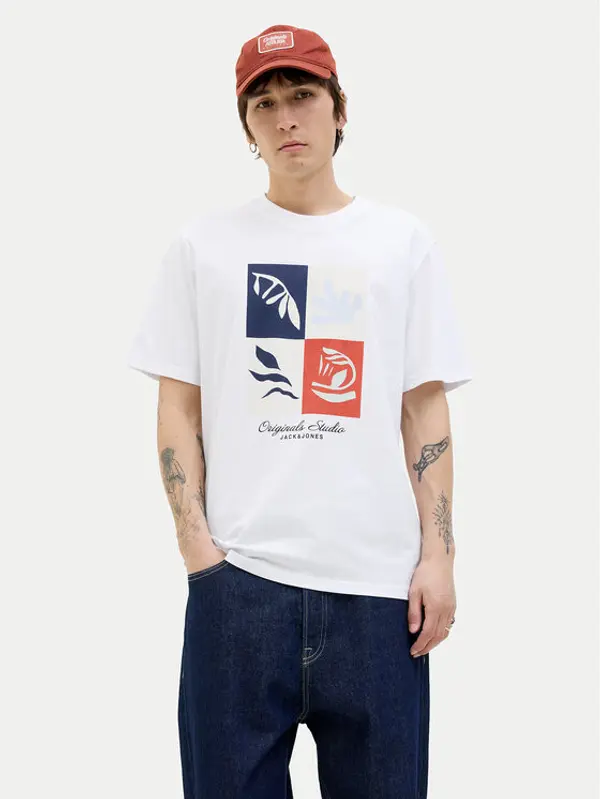 jack & jones Jack & Jones T-shirt Canggu 12277220 Bijela Regular Fit