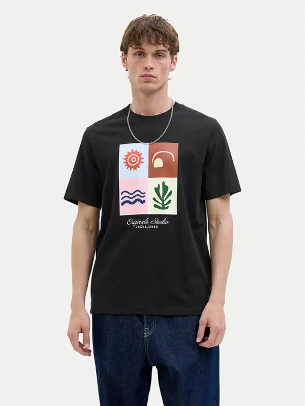 jack & jones Jack & Jones T-shirt Canggu 12277220 Crna Regular Fit