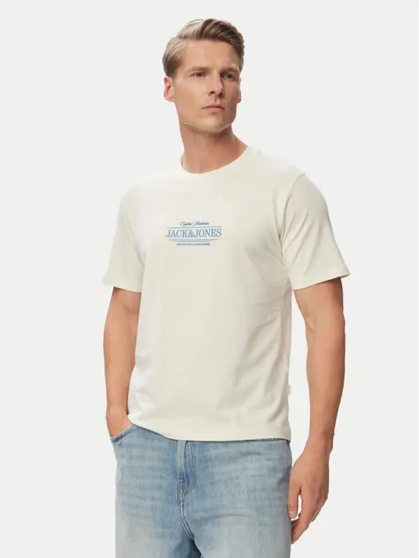 jack & jones Jack & Jones T-shirt Cassis 12295049 Krem Regular Fit