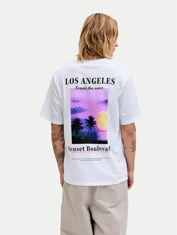 jack & jones Jack & Jones T-shirt City Photoprint 12288353 Bijela Regular Fit
