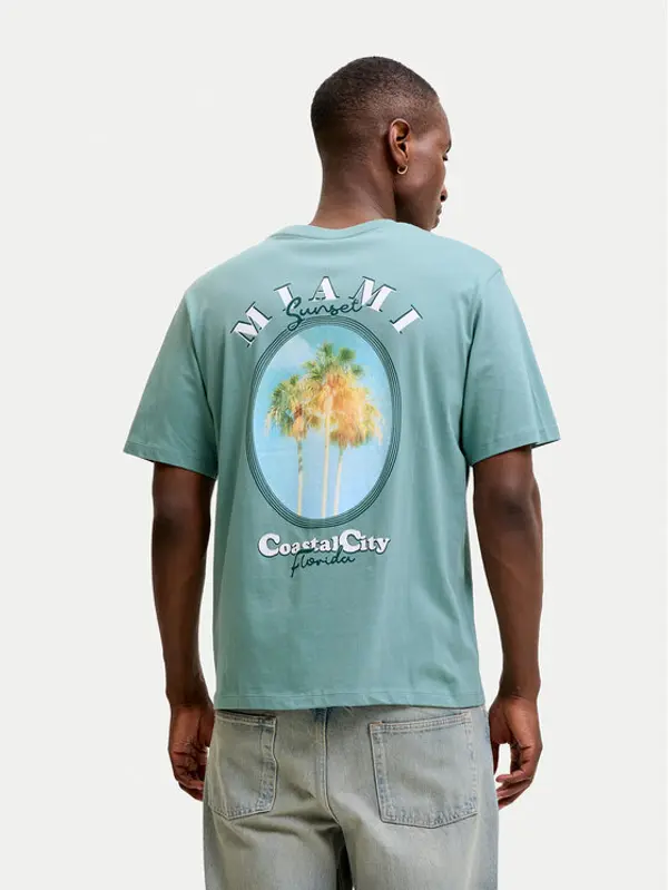 jack & jones Jack & Jones T-shirt City Photoprint 12288353 Zelena Regular Fit