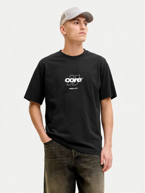 jack & jones Jack & Jones T-shirt Club 12289868 Crna Relaxed Fit