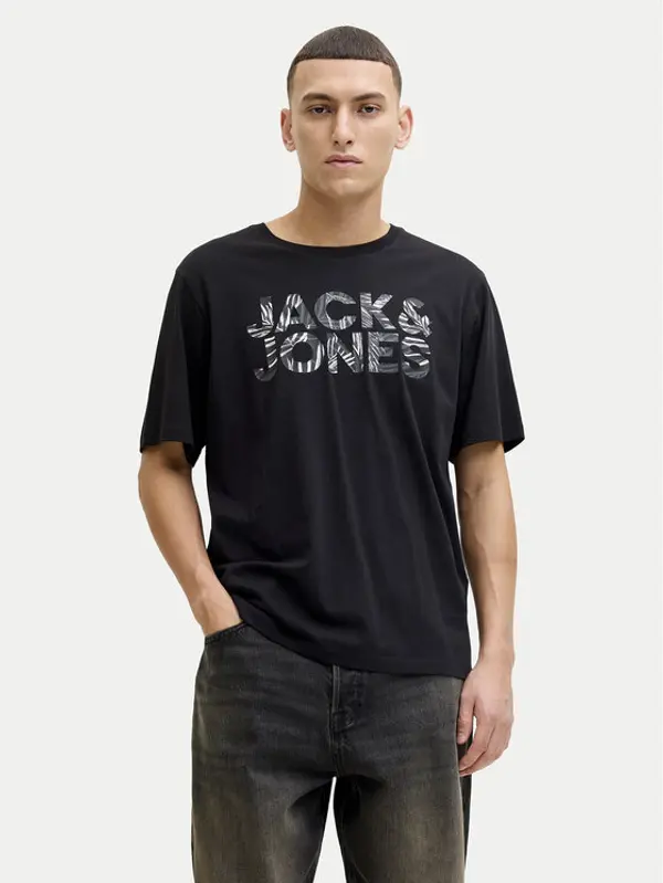 jack & jones Jack & Jones T-shirt Ejeff Logo 12288536 Crna Regular Fit