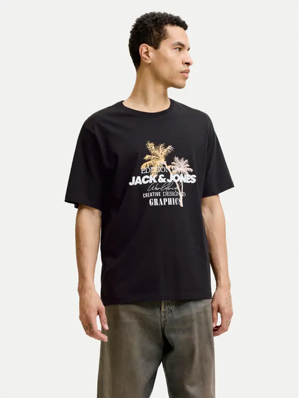 jack & jones Jack & Jones T-shirt Gradient Print 12288094 Crna Regular Fit