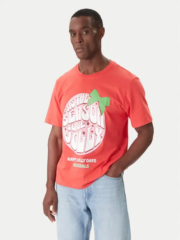 jack & jones Jack & Jones T-shirt Holiday Cartoon 12287550 Crvena Relaxed Fit