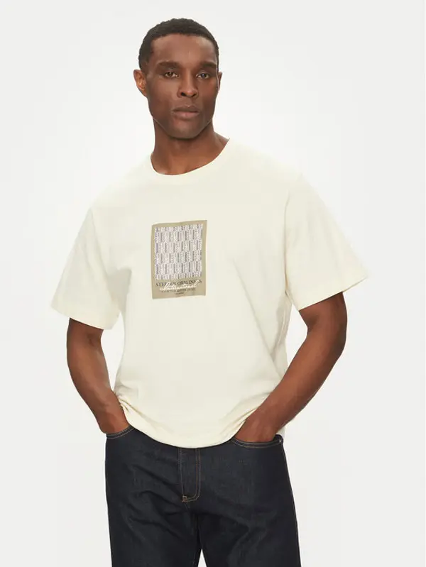 jack & jones Jack & Jones T-shirt Islington 12273019 Écru Loose Fit