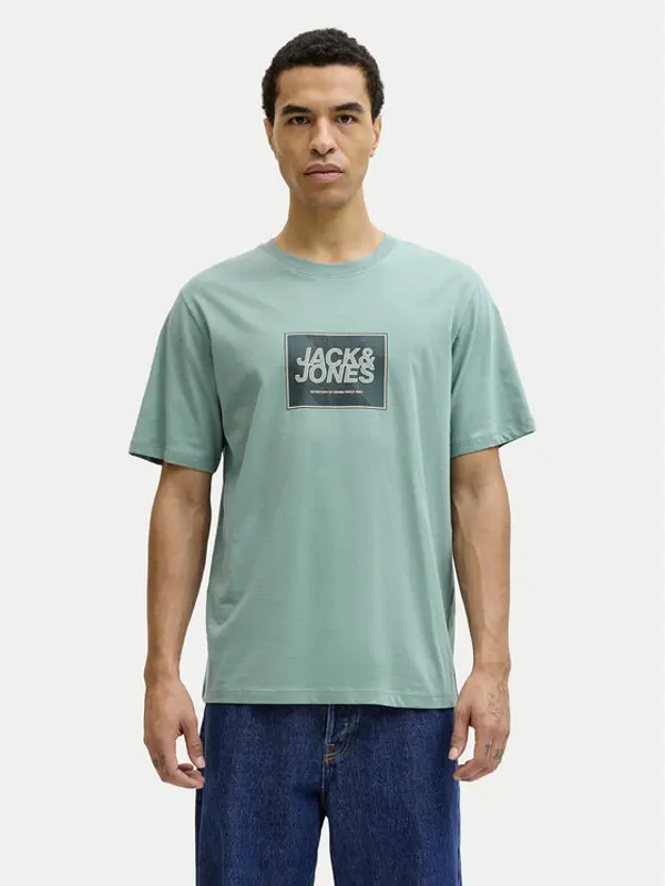 jack & jones Jack & Jones T-shirt Jjrain Tee Ss Crew Neck 12288097 Tirkizna Regular Fit