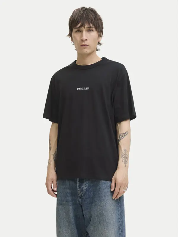 jack & jones Jack & Jones T-shirt Meadows Minimal 12283630 Crna Loose Fit