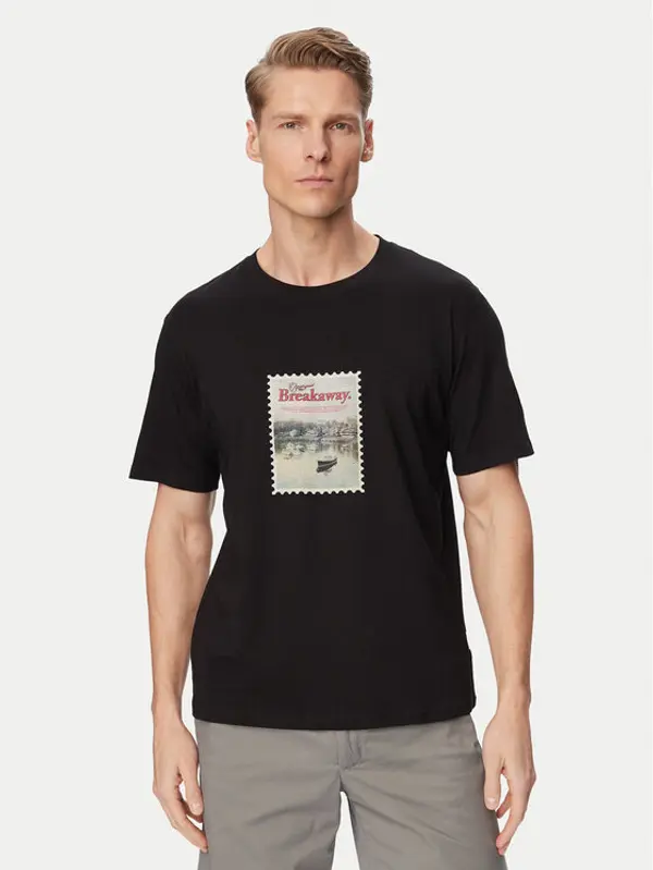 jack & jones Jack & Jones T-shirt Montauk Photo 12290890 Crna Regular Fit