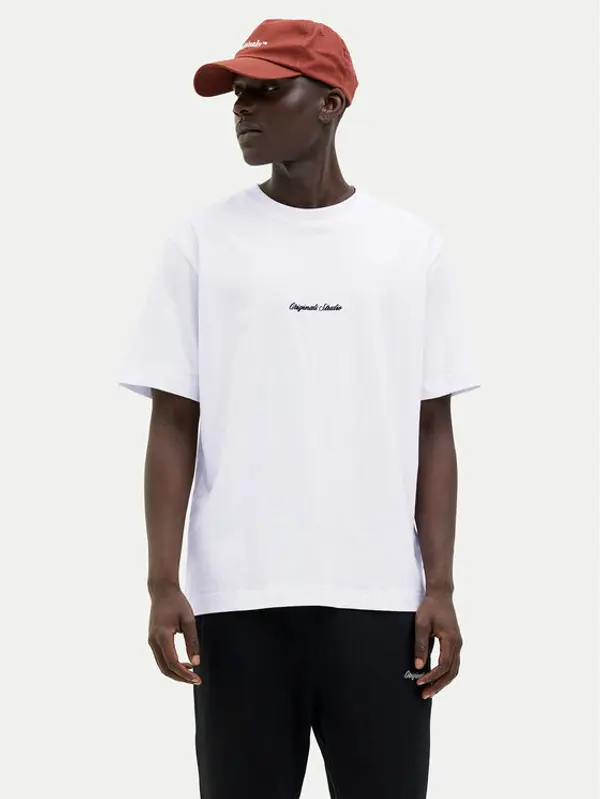 jack & jones Jack & Jones T-shirt Norrebro 12282892 Bijela Relaxed Fit