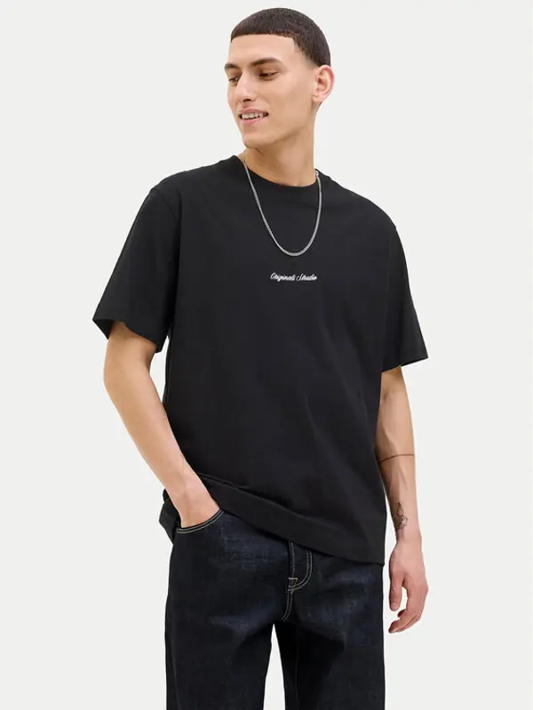 jack & jones Jack & Jones T-shirt Norrebro 12282892 Crna Relaxed Fit