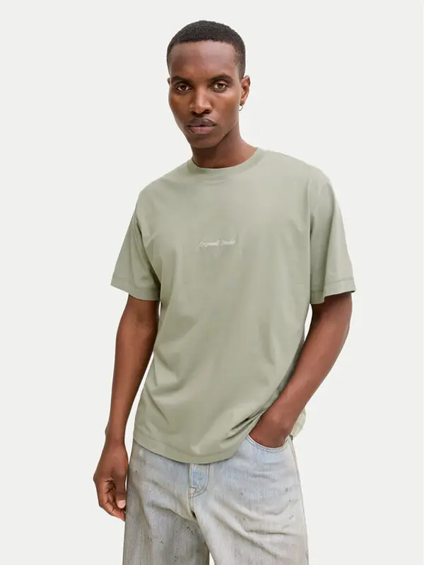 jack & jones Jack & Jones T-shirt Norrebro Emb 12282892 Zelena Regular Fit